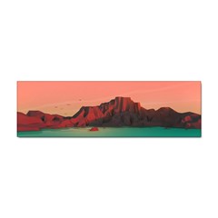 Brown Mountain Illustration Sunset Digital Art Mountains Sticker Bumper (10 Pack)