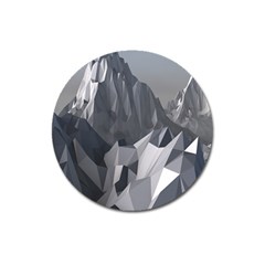 Gray Mountain Illustration Grey Mountain Digital Magnet 3  (round) by Cendanart