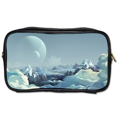 Mountain Covered Snow Mountains Clouds Fantasy Art Toiletries Bag (one Side) by Cendanart