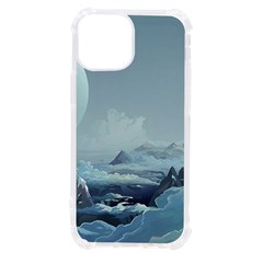 Mountain Covered Snow Mountains Clouds Fantasy Art Iphone 13 Mini Tpu Uv Print Case by Cendanart