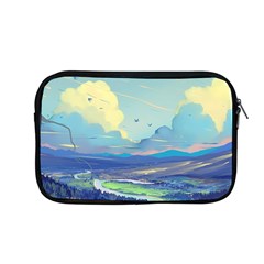 Mountains And Trees Illustration Painting Clouds Sky Landscape Apple Macbook Pro 13  Zipper Case by Cendanart