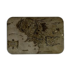 Retro Vintage Gray Map Middle Earth Open Lid Metal Box (silver)   by Cendanart