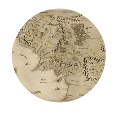 Retro Vintage Gray Map Middle Earth Mini Round Pill Box (pack Of 3) by Cendanart