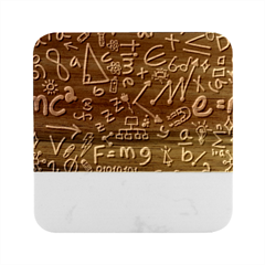 Background Doodles Math Marble Wood Coaster (square) by Bedest