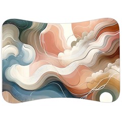Abstract Pastel Waves Organic Velour Seat Head Rest Cushion by Grandong
