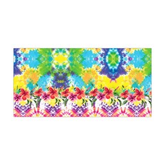 Fun Colorful Tie Dye Patchwork Floral Flowers Yoga Headband by CoolDesigns