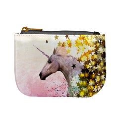 Golden Stars Pink Unicorn Seamless Mini Coin Purse by CoolDesigns