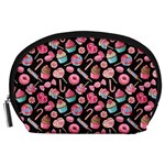 Black Yummy Sweet Lollipop Macaroon Cupcake Donut Accessory Pouch Front