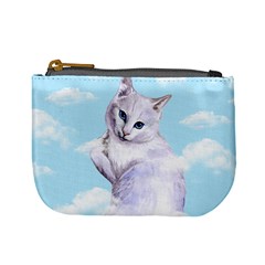 Lovely Cats Pattern Sky Blue Mini Coin Pouch by CoolDesigns