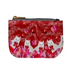 Red Music Cute Kitty Cat Xmas Gift Mini Coin Purse by CoolDesigns