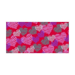 Sketch Heart Shapes Crimson Yoga Headbands by CoolDesigns