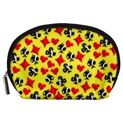 Shine Poker Print Yellow Accessory Pouch  by CoolDesigns