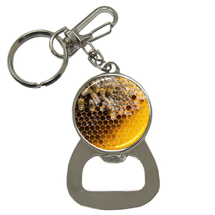 Honeycomb With Bees Bottle Opener Key Chain