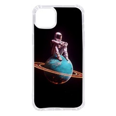 Stuck On Saturn Astronaut Planet Space Iphone 14 Plus Tpu Uv Print Case by Cendanart