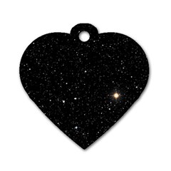 Sky Black Star Night Space Edge Super Dark Universe Dog Tag Heart (two Sides) by Cendanart
