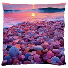 Sea Beach Water Sunset Ocean Large Cushion Case (one Side) by Ndabl3x