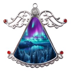 Lake Aurora Borealis Metal Angel With Crystal Ornament by Ndabl3x
