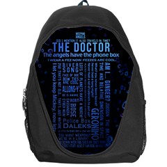 Doctor Who Tardis Backpack Bag by Cendanart