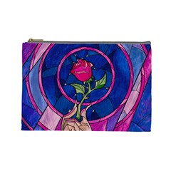 Enchanted Rose Stained Glass Cosmetic Bag (large) by Cendanart