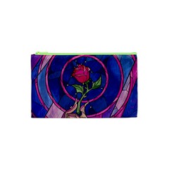 Enchanted Rose Stained Glass Cosmetic Bag (xs) by Cendanart