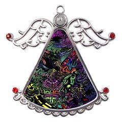 Psychodelic Absract Metal Angel With Crystal Ornament