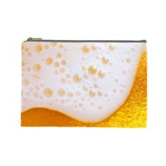 Beer Foam Texture Macro Liquid Bubble Cosmetic Bag (large) by Cemarart