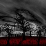 Grave Yard Dark Fantasy Trees Play Mat (Rectangle) Front