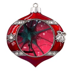 Coronavirus Corona Virus Metal Snowflake And Bell Red Ornament by Cemarart