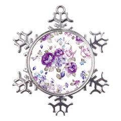 Flower-floral-design-paper-pattern-purple-watercolor-flowers-vector-material-90d2d381fc90ea7e9bf8355 Metal Large Snowflake Ornament