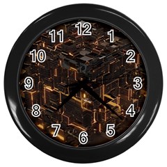 Cube Forma Glow 3d Volume Wall Clock (black) by Bedest