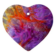 Flowing Petals Ornament (heart) by kaleidomarblingart