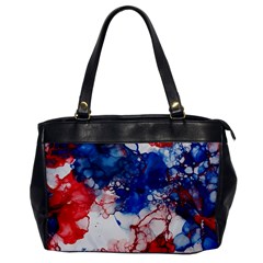 Red White And Blue Alcohol Ink American Patriotic  Flag Colors Alcohol Ink Oversize Office Handbag by PodArtist