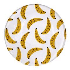 Banana Fruit Yellow Summer Round Glass Fridge Magnet (4 Pack)