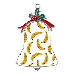 Banana Fruit Yellow Summer Metal Holly Leaf Bell Ornament