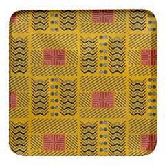 Digital Paper African Tribal Square Glass Fridge Magnet (4 Pack)