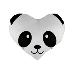 Cute Panda Love Animal Standard 16  Premium Flano Heart Shape Cushions by Ndabl3x