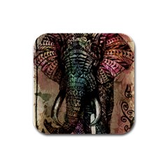 Tribal Elephant Rubber Square Coaster (4 Pack) by Ndabl3x