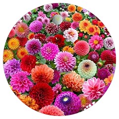 Flowers Colorful Garden Nature Round Trivet by Ndabl3x