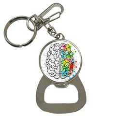 Brain Mind Psychology Idea Drawing Short Overalls Bottle Opener Key Chain by Azkajaya