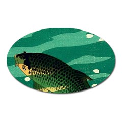 Japanese Koi Fish Oval Magnet by Cemarart