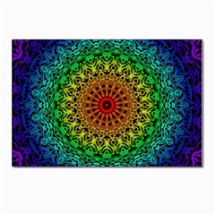 Rainbow Mandala Abstract Pastel Pattern Postcard 4 x 6  (pkg Of 10)