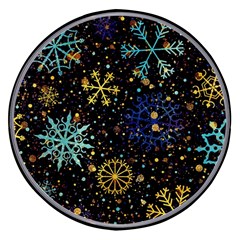 Gold Teal Snowflakes Wireless Fast Charger(black) by Grandong