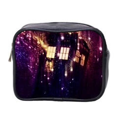 Tardis Regeneration Art Doctor Who Paint Purple Sci Fi Space Star Time Machine Mini Toiletries Bag (two Sides) by Cemarart