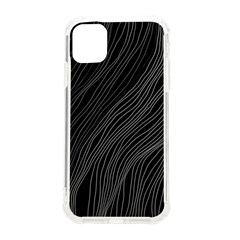 Abstract Art Black White Drawing Lines Unique Iphone 11 Tpu Uv Print Case by Cemarart
