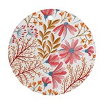 Red Flower Seamless Floral Flora Ornament (Round)