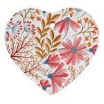 Red Flower Seamless Floral Flora Ornament (Heart)