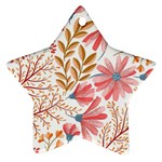 Red Flower Seamless Floral Flora Ornament (Star)