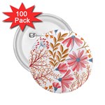 Red Flower Seamless Floral Flora 2.25  Buttons (100 pack) 
