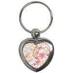 Red Flower Seamless Floral Flora Key Chain (Heart)