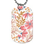 Red Flower Seamless Floral Flora Dog Tag (One Side)